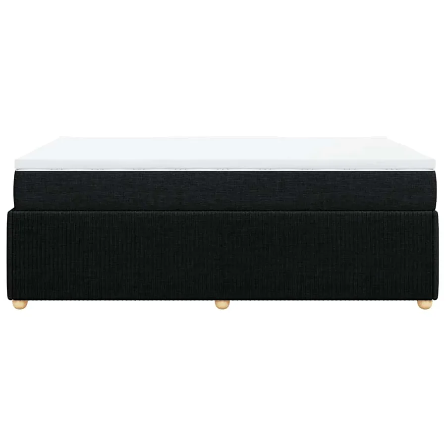 Sommier à lattes de lit avec matelas noir 120x190 cm tissu - 5