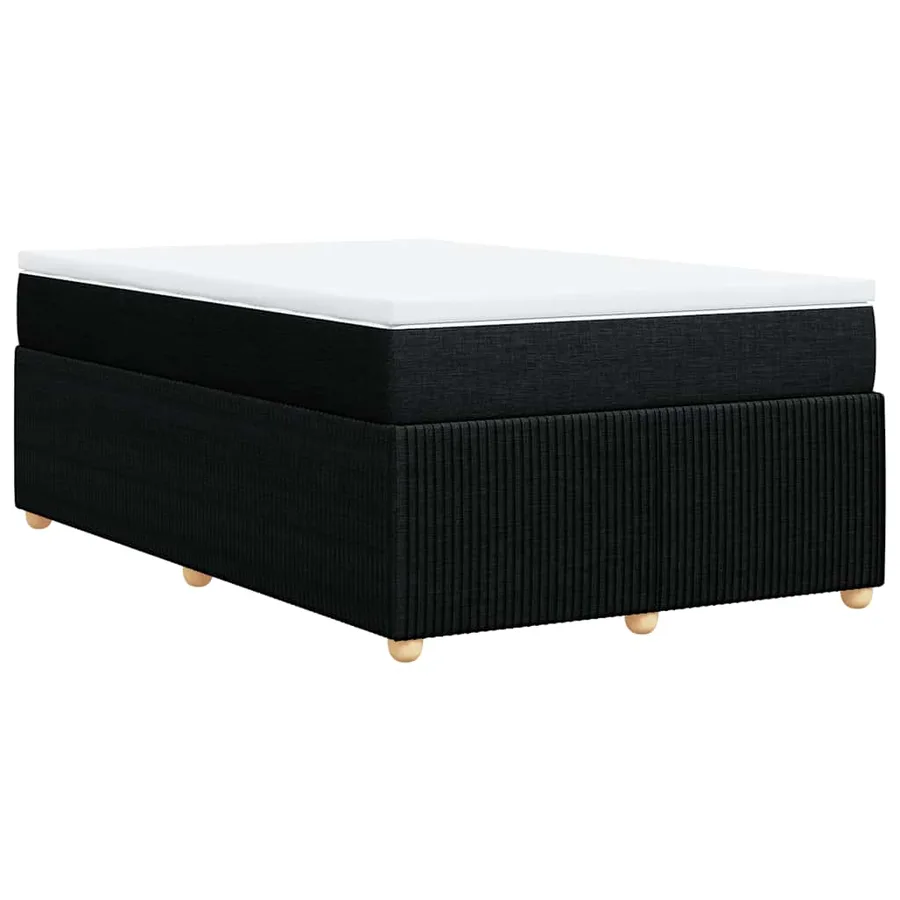 Sommier à lattes de lit avec matelas noir 120x190 cm tissu - 6