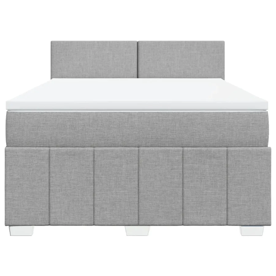 Sommier à lattes de lit avec matelas Gris clair 160x200cm Tissu - 6