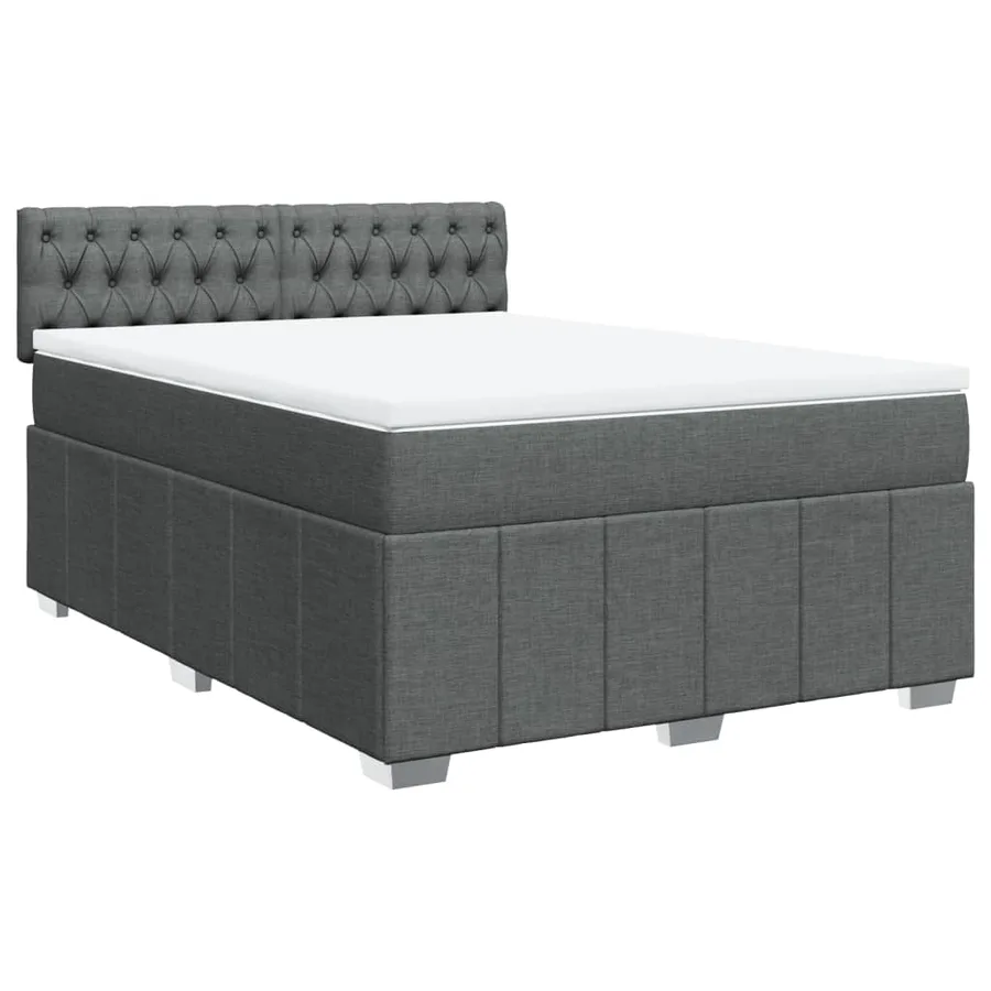 Sommier à lattes de lit avec matelas Gris foncé 160x200cm Tissu - 3