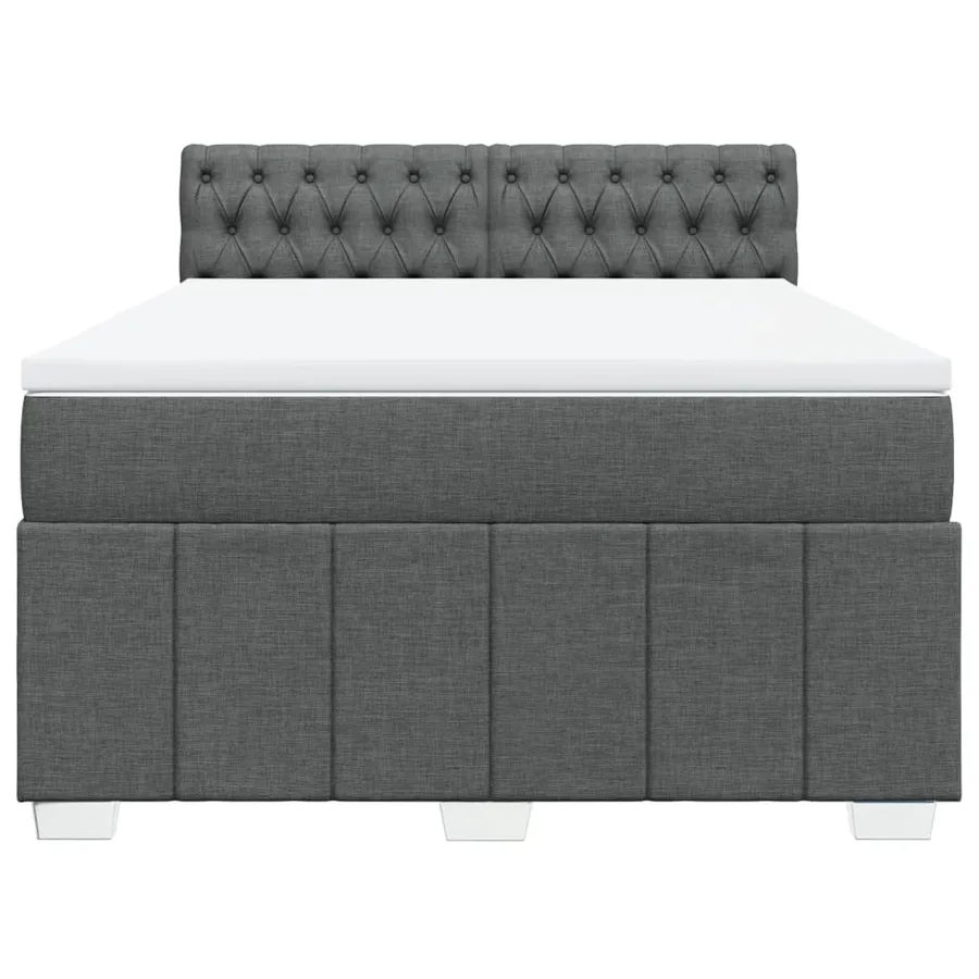 Sommier à lattes de lit avec matelas Gris foncé 160x200cm Tissu - 6