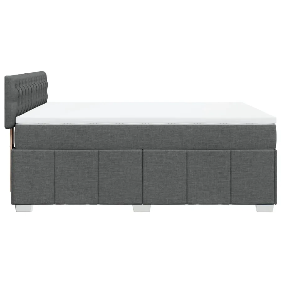 Sommier à lattes de lit avec matelas Gris foncé 160x200cm Tissu - 7