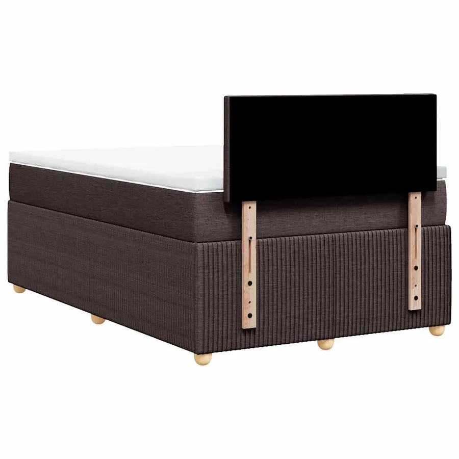 Sommier à lattes de lit et matelas marron foncé 120x190cm tissu - 8