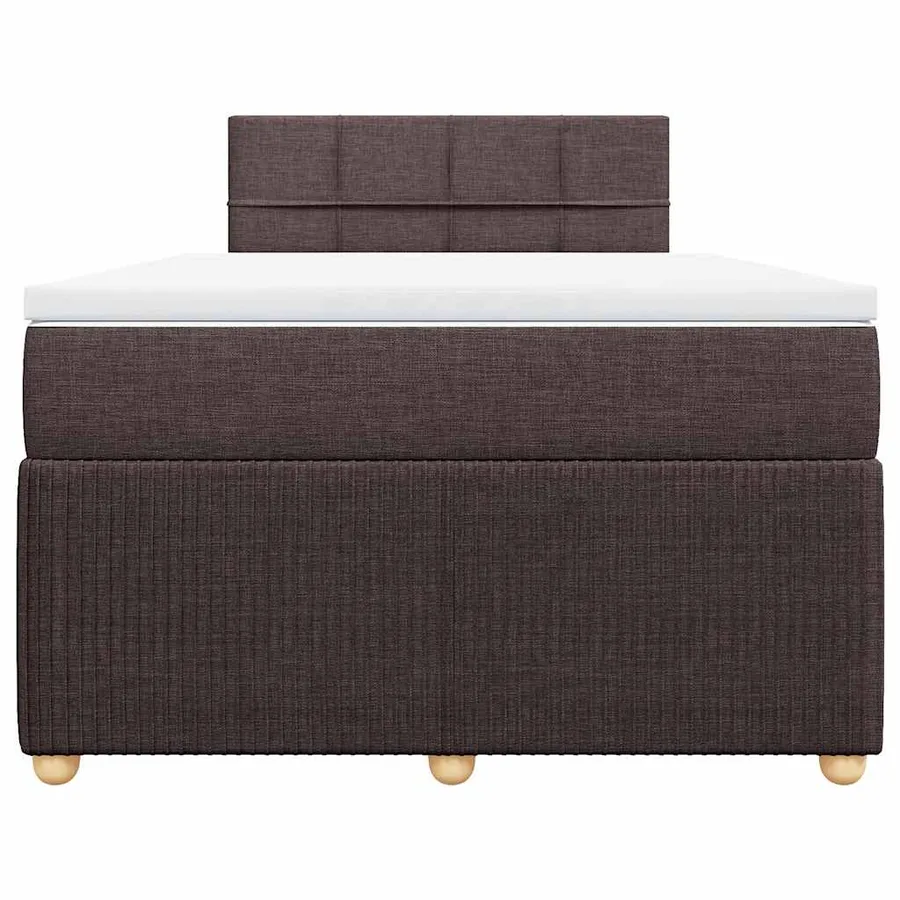 Sommier à lattes de lit et matelas marron foncé 120x190cm tissu - 6