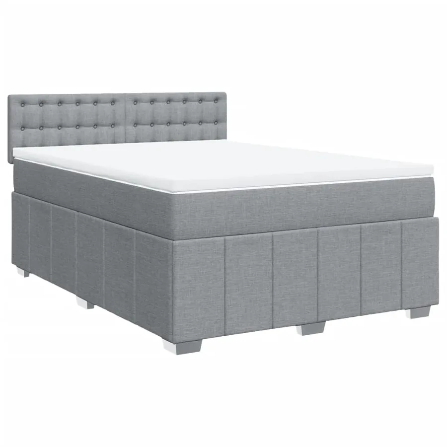 Sommier à lattes de lit avec matelas Gris clair 160x200cm Tissu - 3