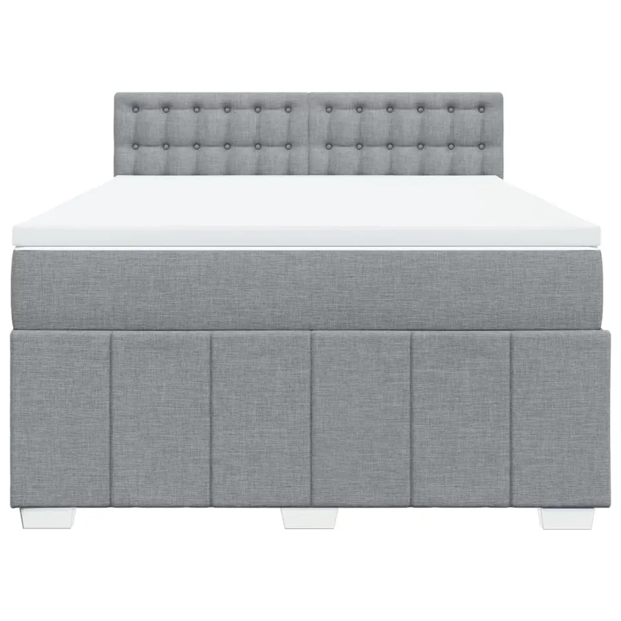 Sommier à lattes de lit avec matelas Gris clair 160x200cm Tissu - 6