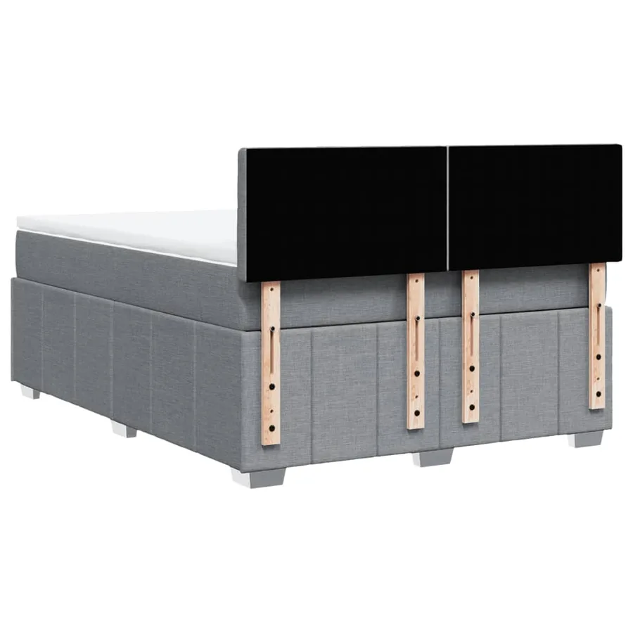 Sommier à lattes de lit avec matelas Gris clair 160x200cm Tissu - 8