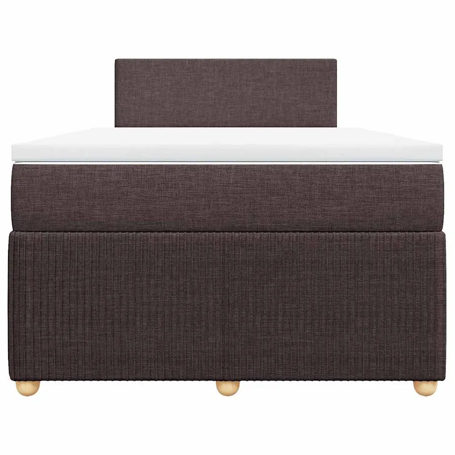 Sommier à lattes de lit et matelas marron foncé 120x190cm tissu - 4