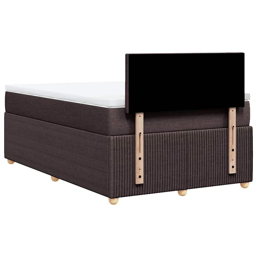 Sommier à lattes de lit et matelas marron foncé 120x190cm tissu - 6