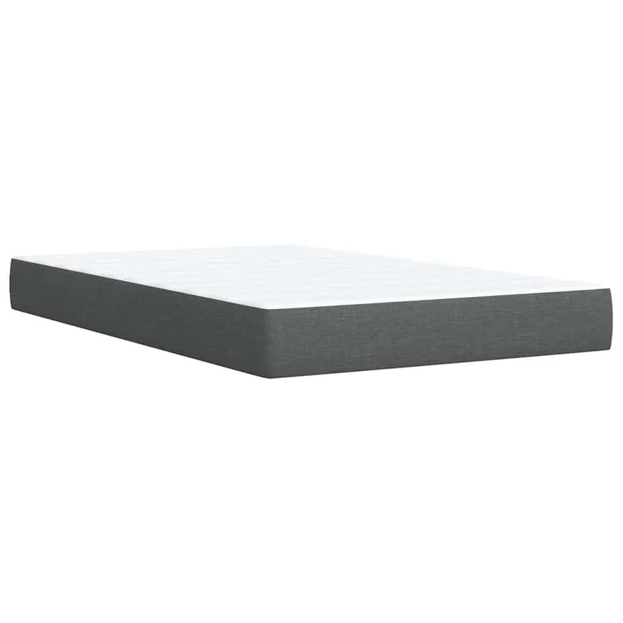 Sommier à lattes de lit avec matelas gris foncé 120x190cm tissu - 10