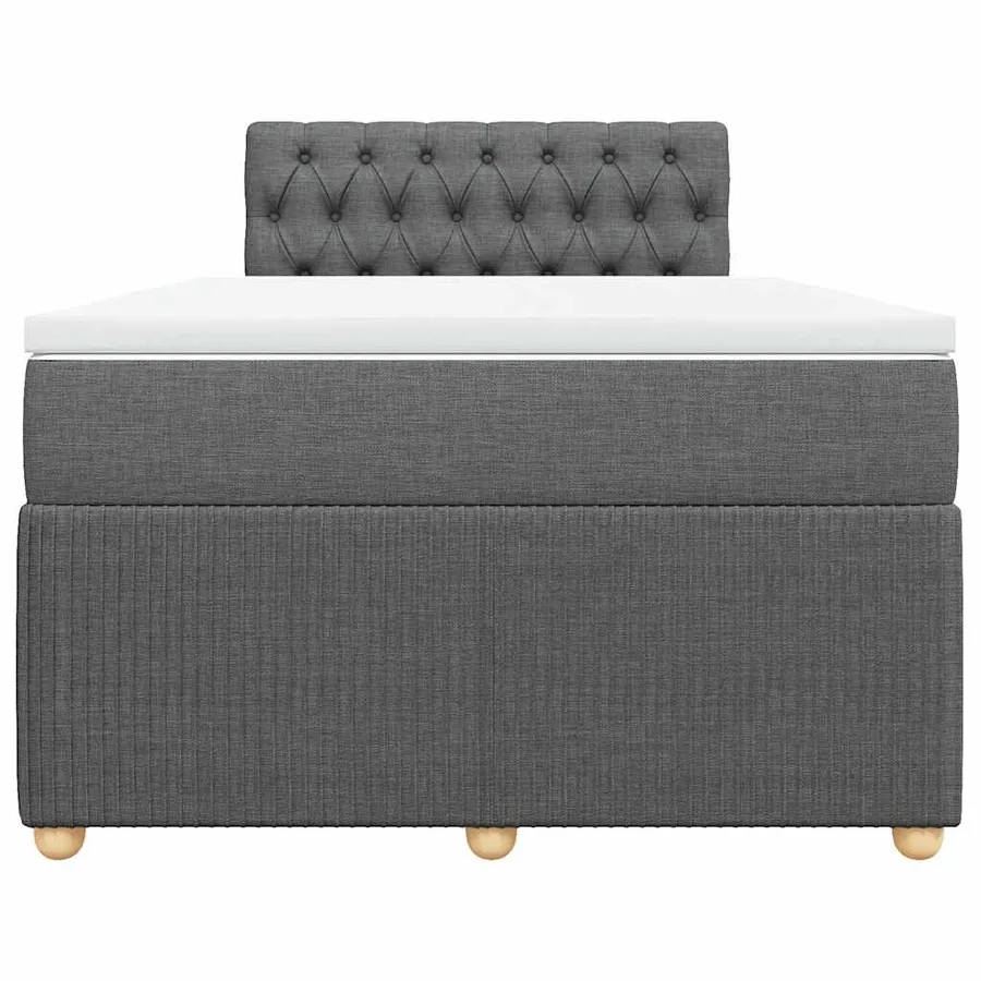 Sommier à lattes de lit avec matelas gris foncé 120x190cm tissu - 4
