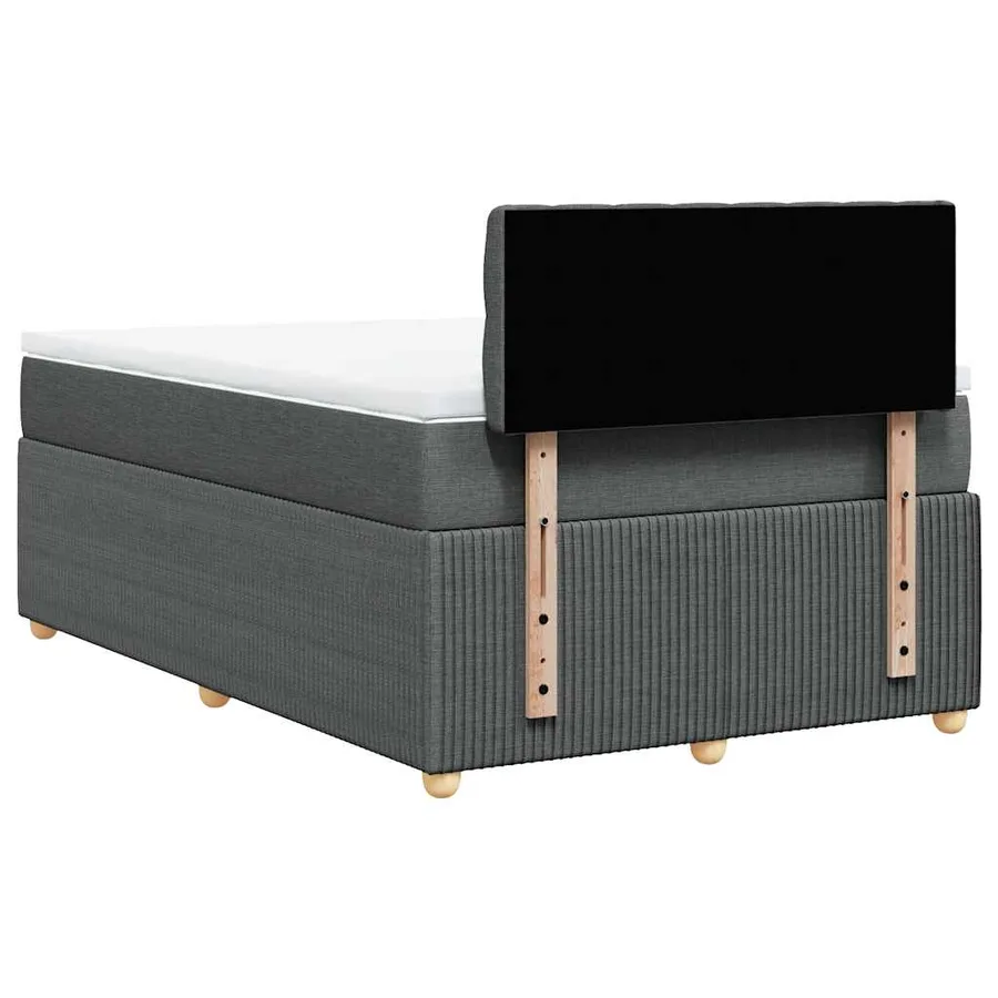 Sommier à lattes de lit avec matelas gris foncé 120x190cm tissu - 6