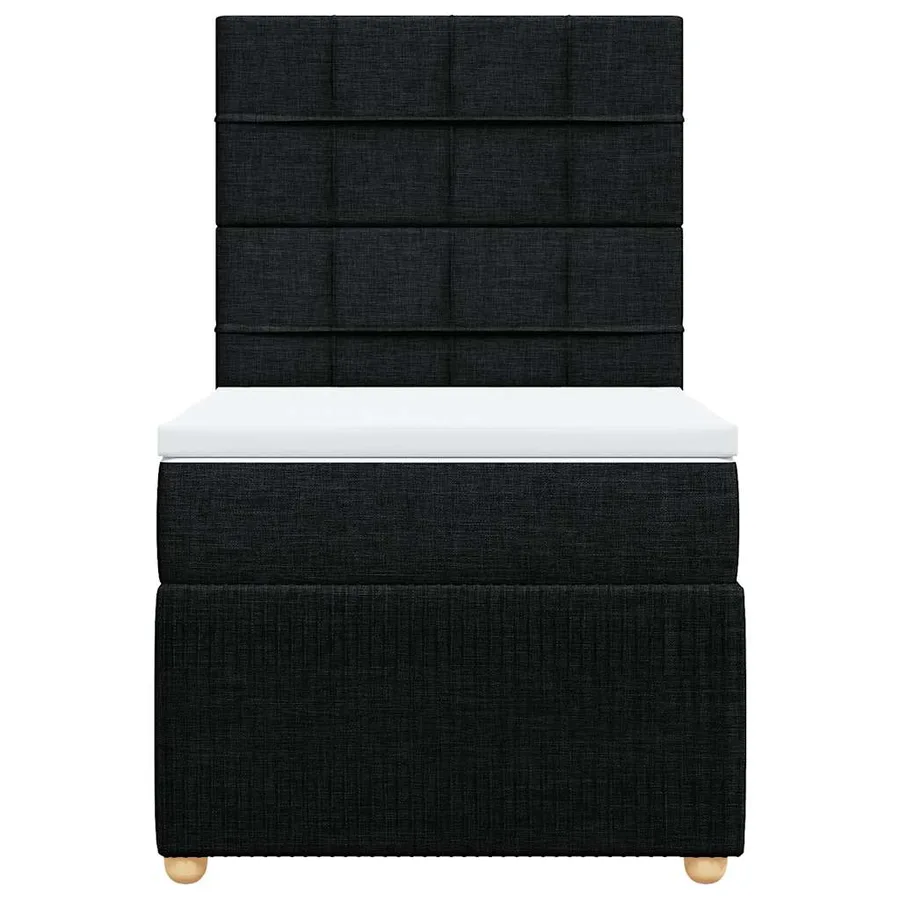 Sommier à lattes de lit avec matelas Noir 90x200 cm Tissu - 6