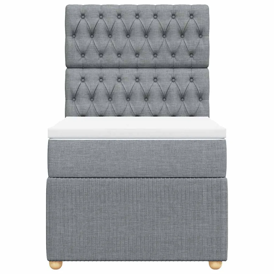 Sommier à lattes de lit avec matelas Gris clair 100x200cm Tissu - 6