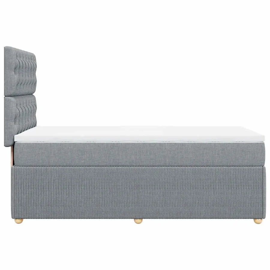 Sommier à lattes de lit avec matelas Gris clair 100x200cm Tissu - 7