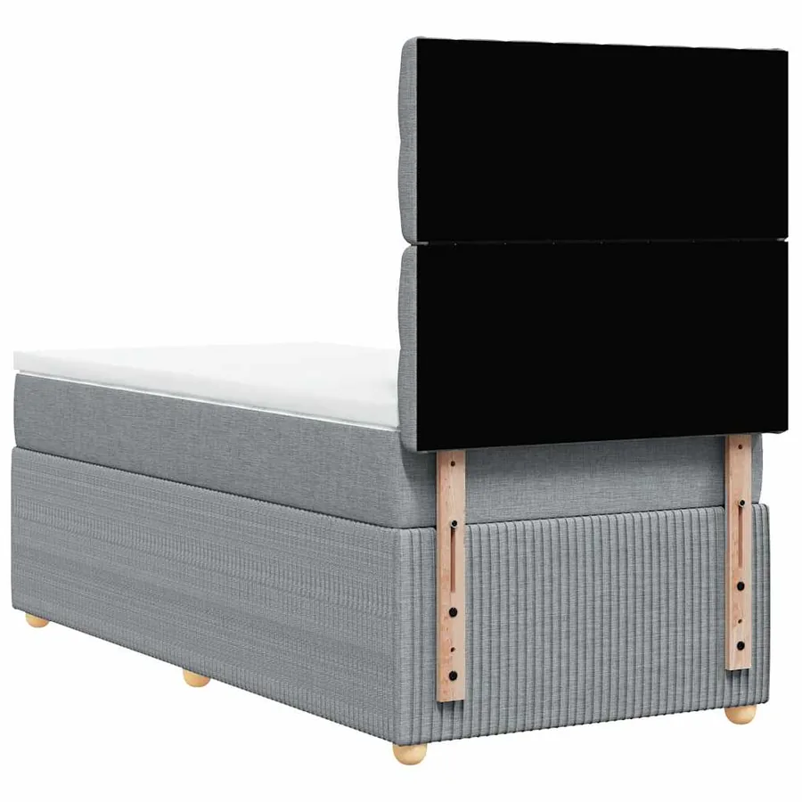 Sommier à lattes de lit avec matelas Gris clair 100x200cm Tissu - 8