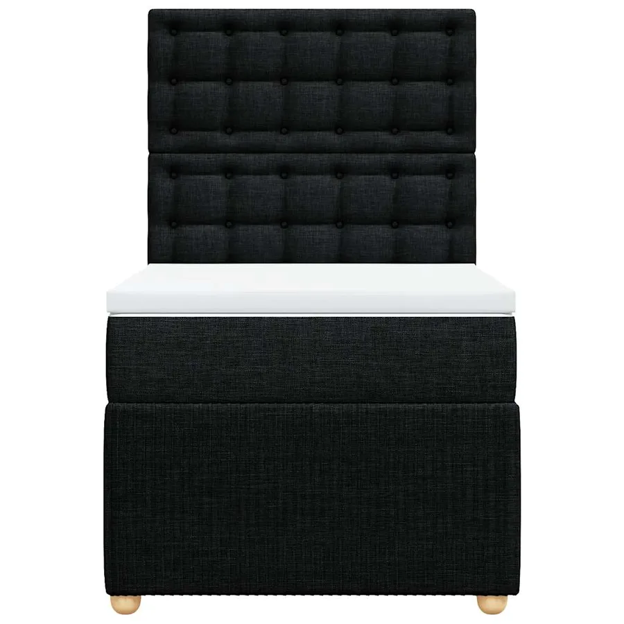 Sommier à lattes de lit avec matelas Noir 90x200 cm Tissu - 6