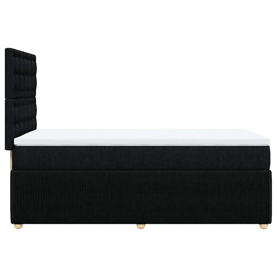 Sommier à lattes de lit avec matelas Noir 90x200 cm Tissu - 7
