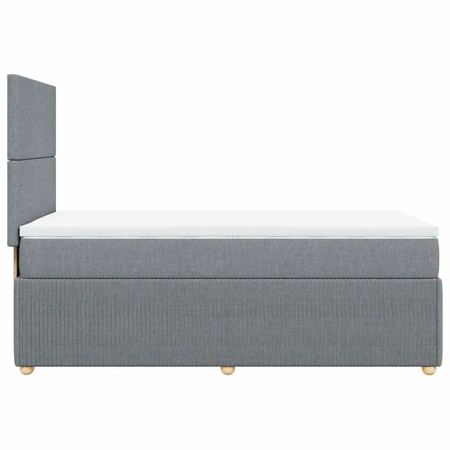 Sommier à lattes de lit avec matelas Gris clair 100x200cm Tissu - 7