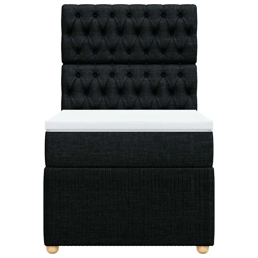 Sommier à lattes de lit avec matelas Noir 90x200 cm Tissu - 6