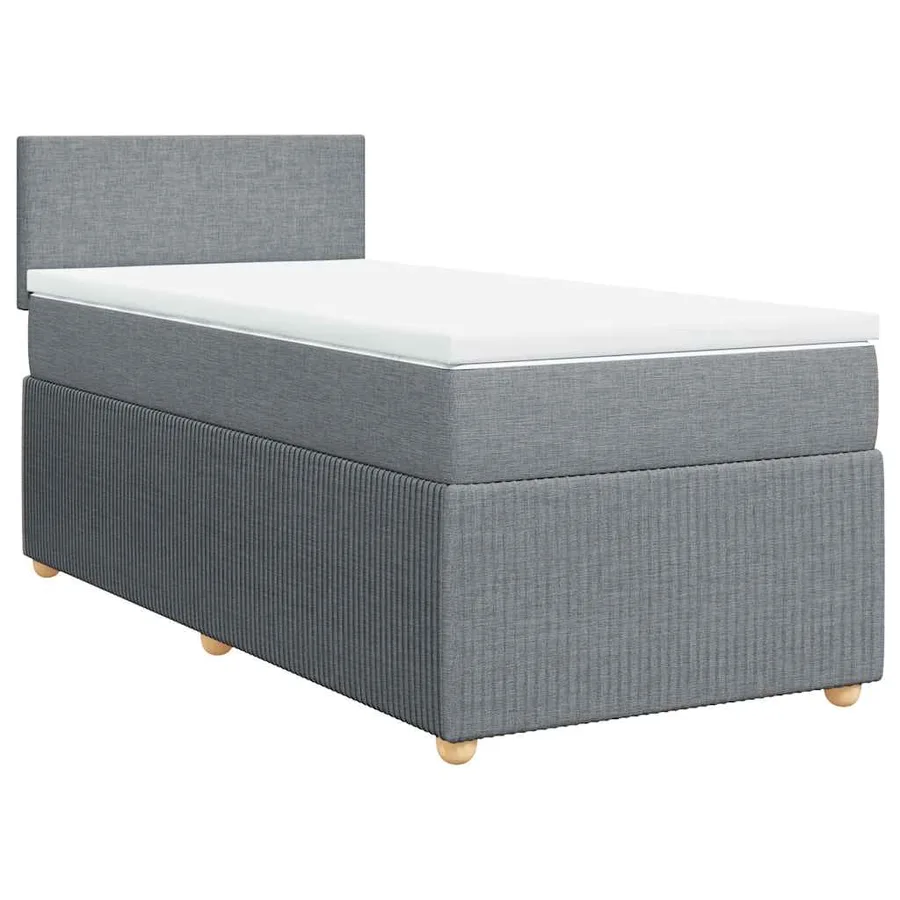 Sommier à lattes de lit avec matelas Gris clair 90x200 cm Tissu - 3