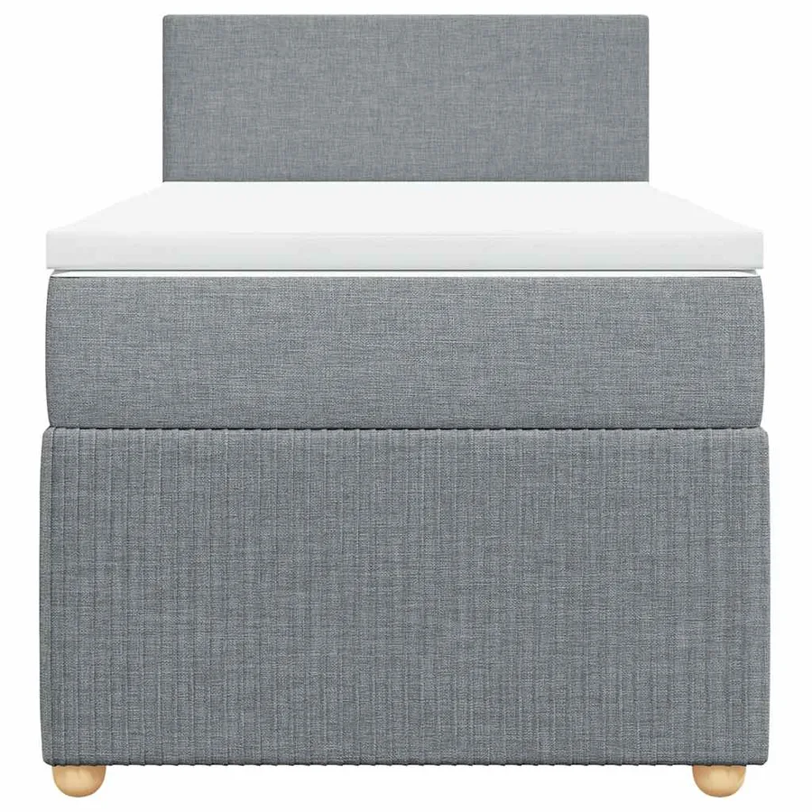 Sommier à lattes de lit avec matelas Gris clair 90x200 cm Tissu - 6