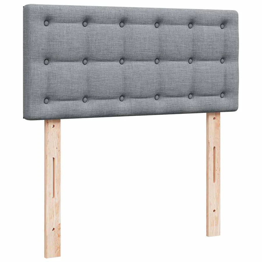 Sommier à lattes de lit avec matelas Gris clair 90x200 cm Tissu - 12