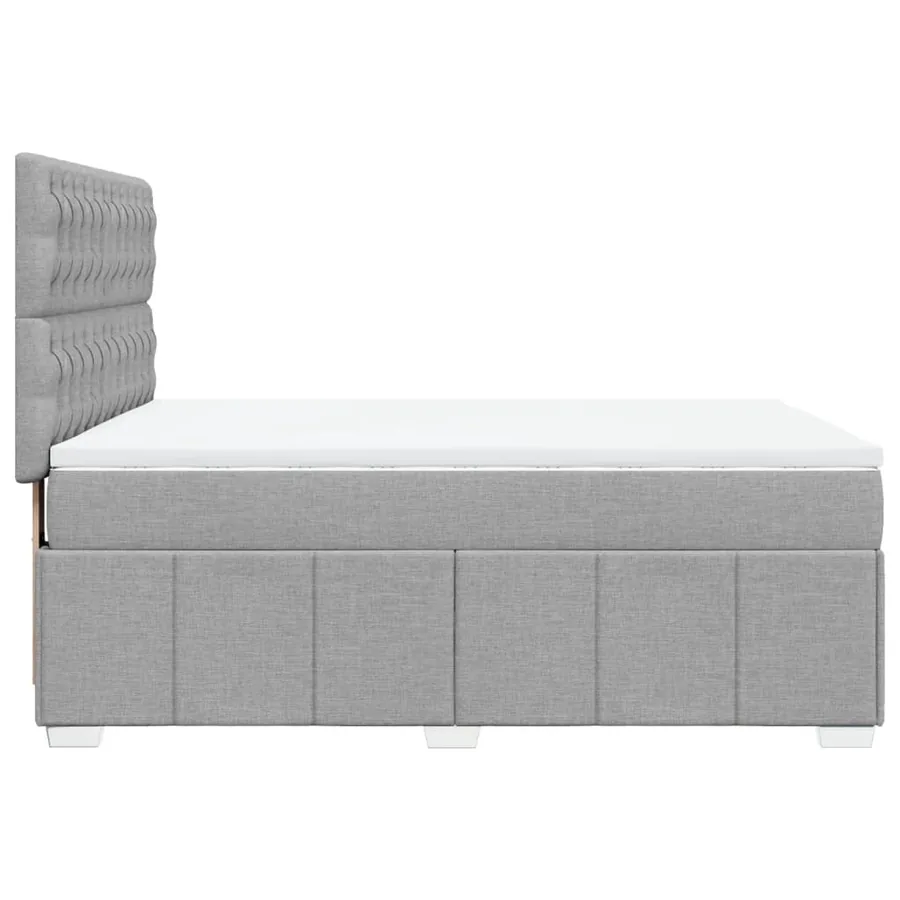 Sommier à lattes de lit avec matelas Gris clair 160x200cm Tissu - 5