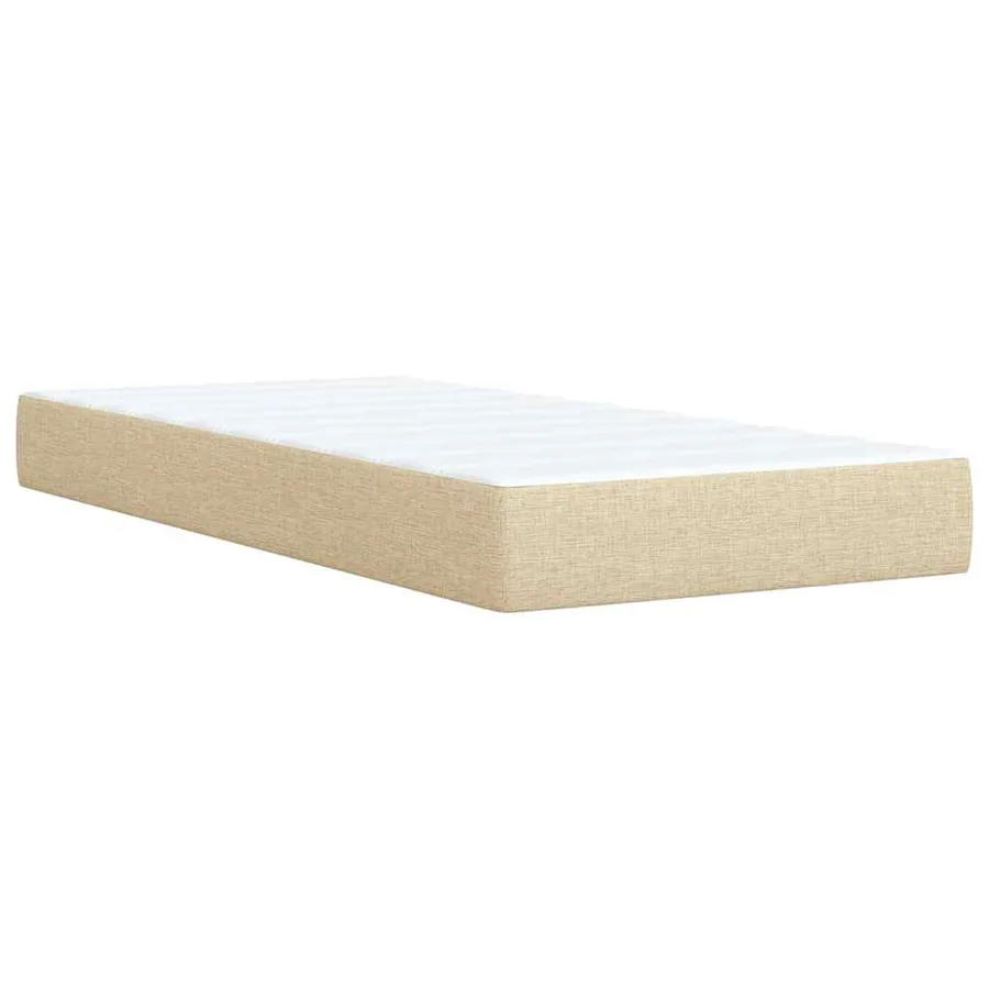 Sommier à lattes de lit avec matelas Crème 90x200 cm Tissu - 10