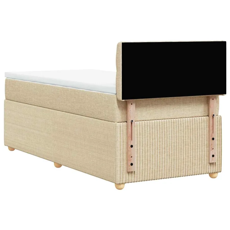 Sommier à lattes de lit avec matelas Crème 90x200 cm Tissu - 8