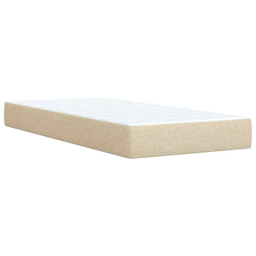 Sommier à lattes de lit avec matelas Crème 100x200 cm Tissu - 10