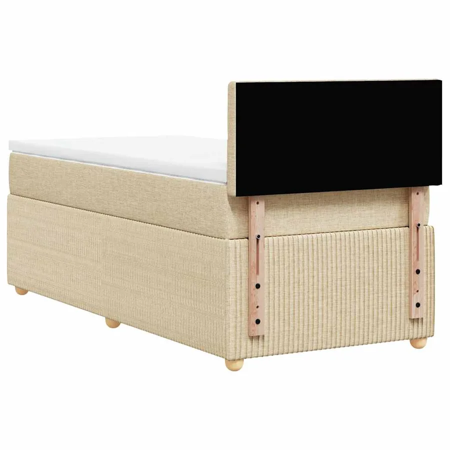 Sommier à lattes de lit avec matelas Crème 90x200 cm Tissu - 8