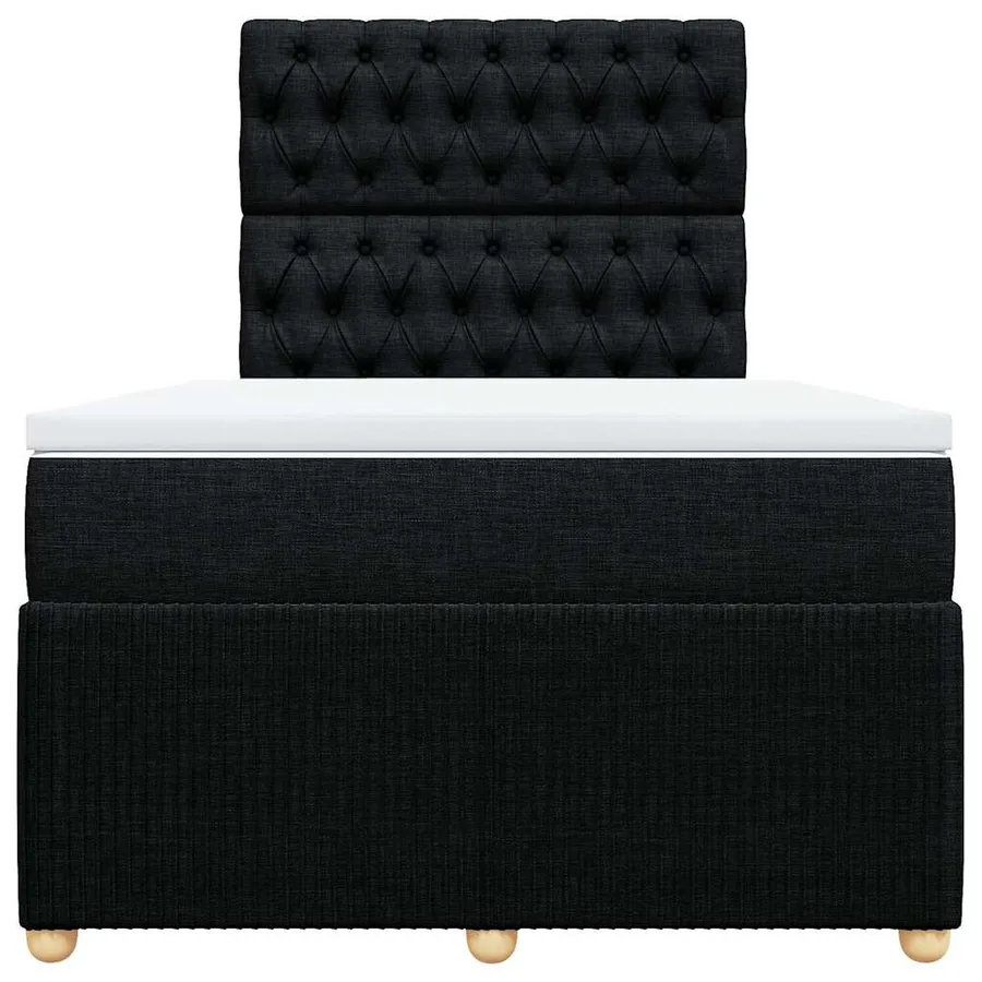 Sommier à lattes de lit avec matelas noir 120x190 cm tissu - 6