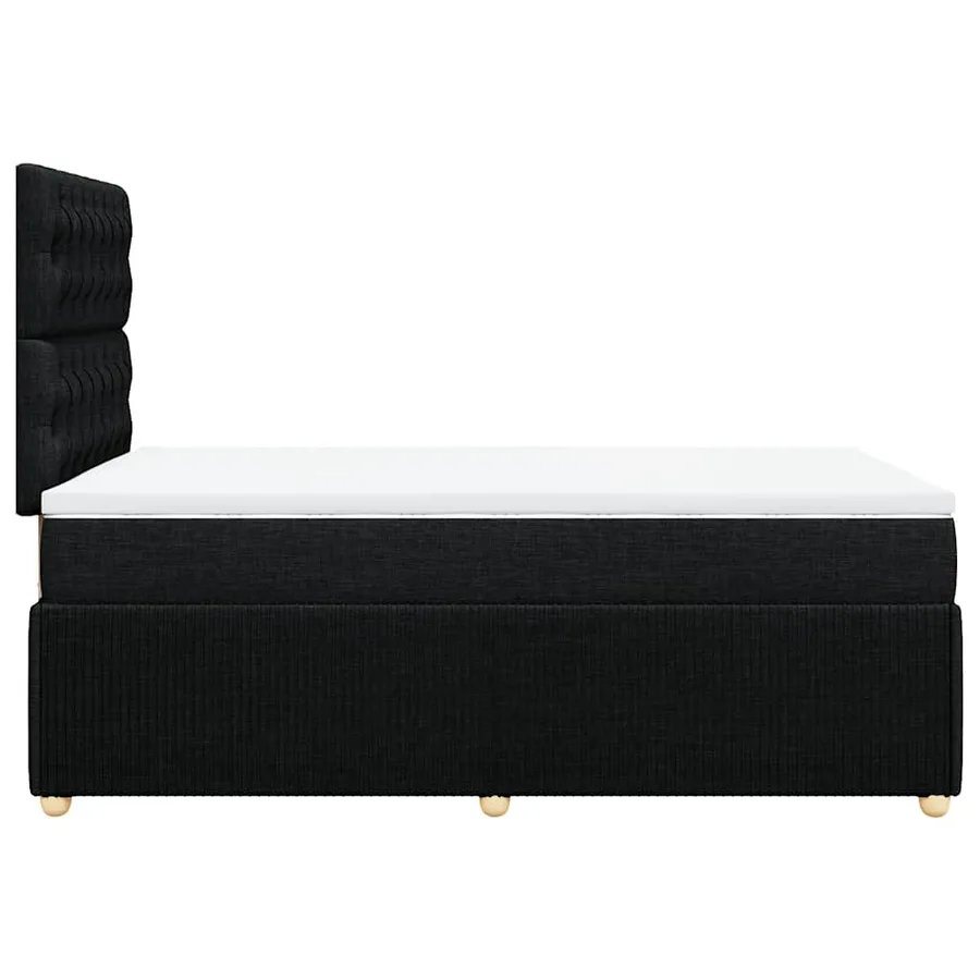 Sommier à lattes de lit avec matelas noir 120x190 cm tissu - 7