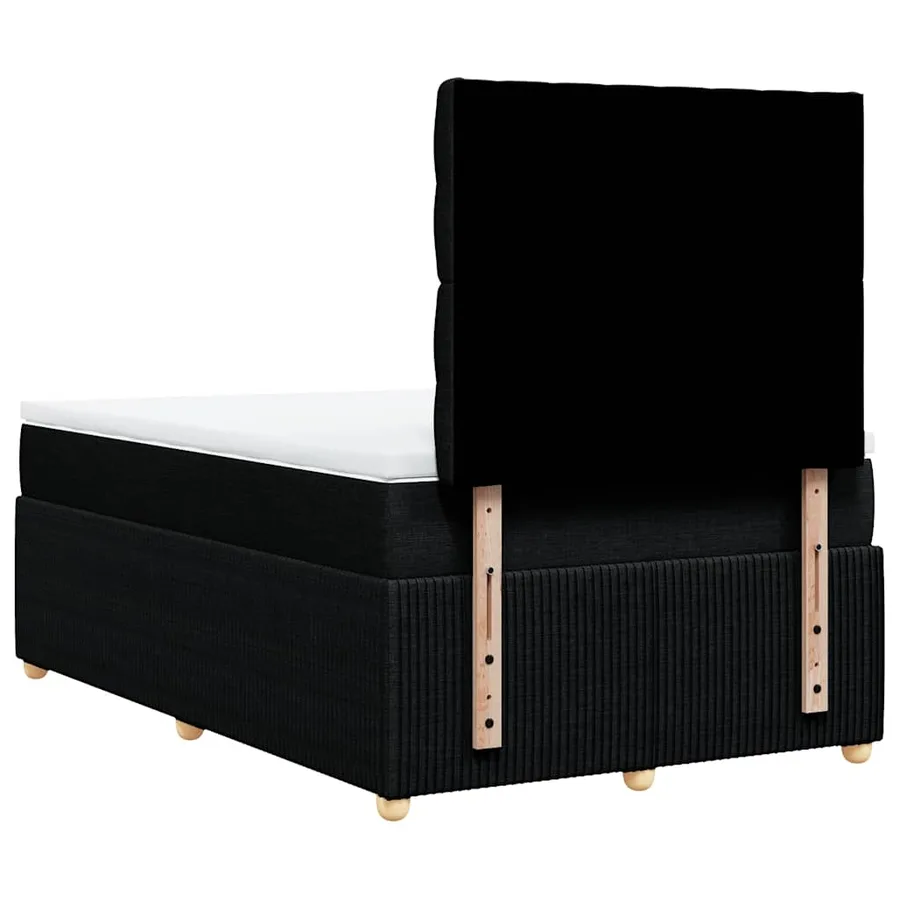 Sommier à lattes de lit avec matelas noir 120x190 cm tissu - 8