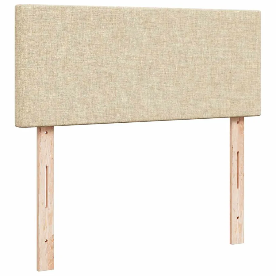 Sommier à lattes de lit avec matelas crème 120x190 cm tissu - 12