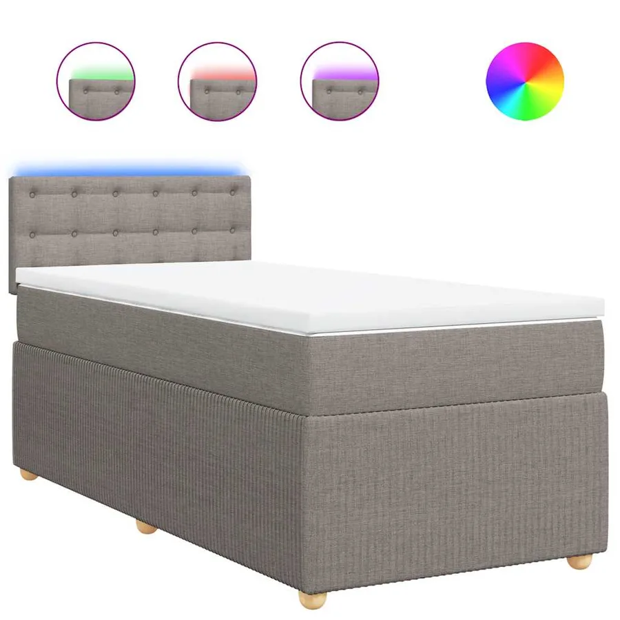 Sommier à lattes de lit avec matelas Taupe 100x200 cm Tissu - 2
