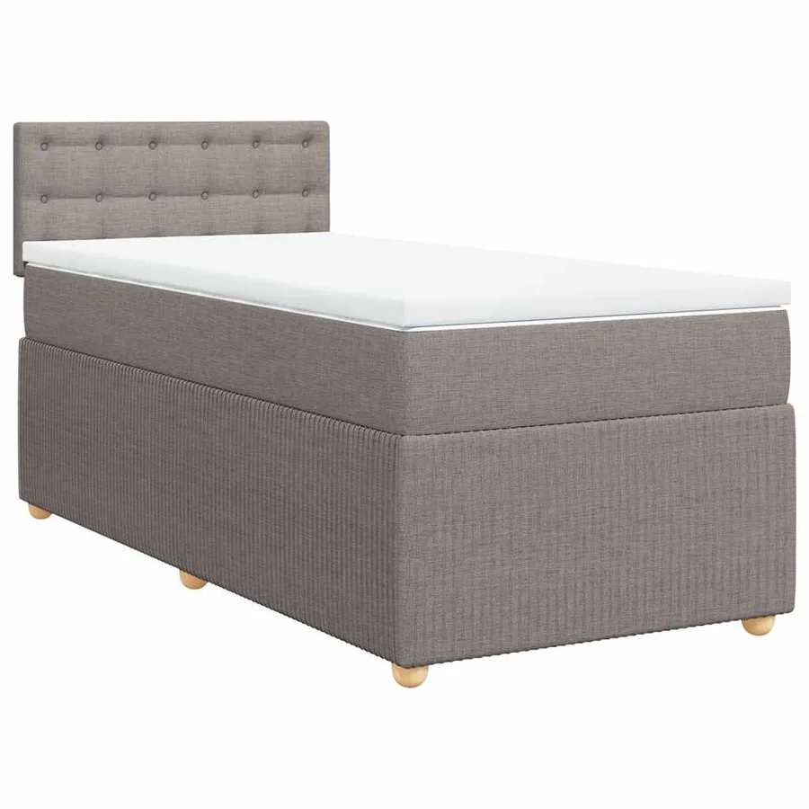 Sommier à lattes de lit avec matelas Taupe 100x200 cm Tissu - 3