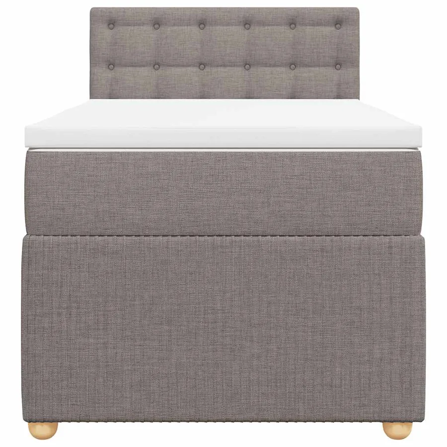 Sommier à lattes de lit avec matelas Taupe 100x200 cm Tissu - 6