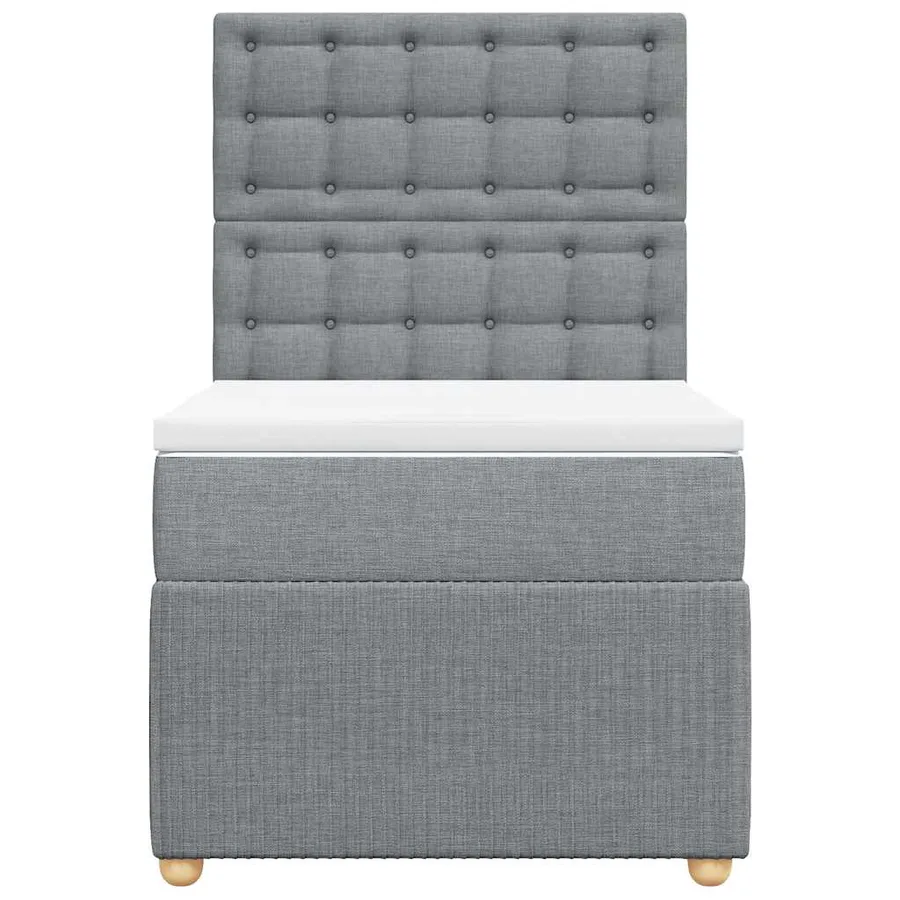 Sommier à lattes de lit avec matelas Gris clair 100x200cm Tissu - 6