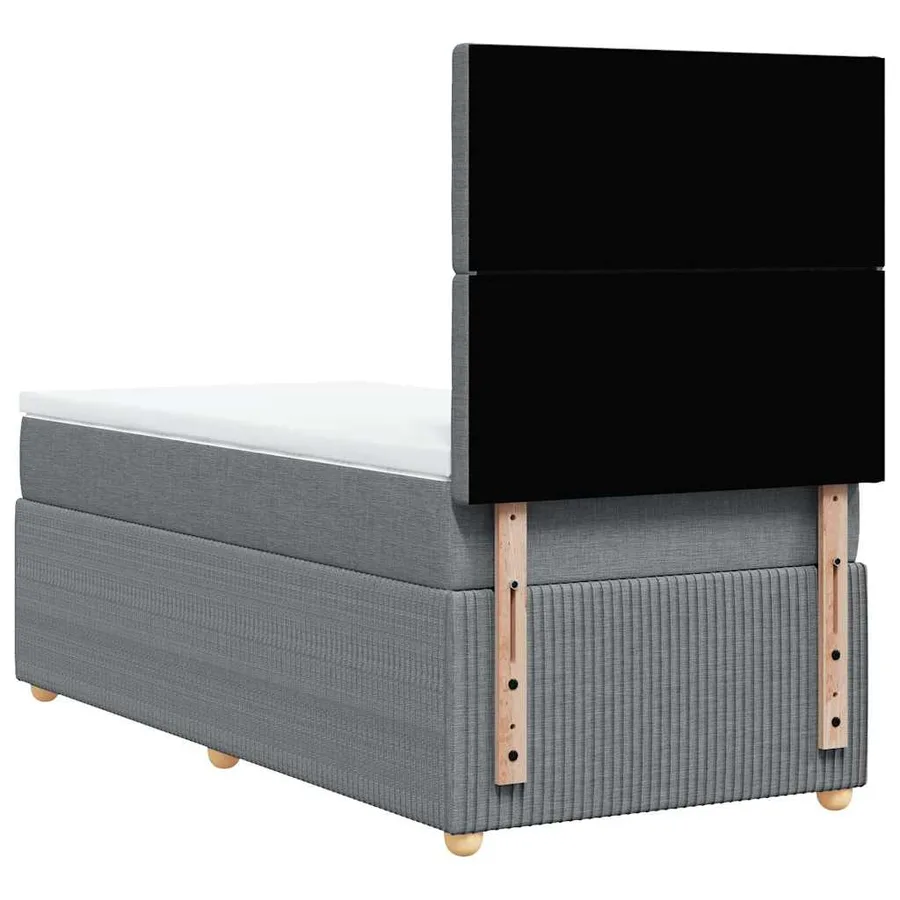 Sommier à lattes de lit avec matelas Gris clair 100x200cm Tissu - 8