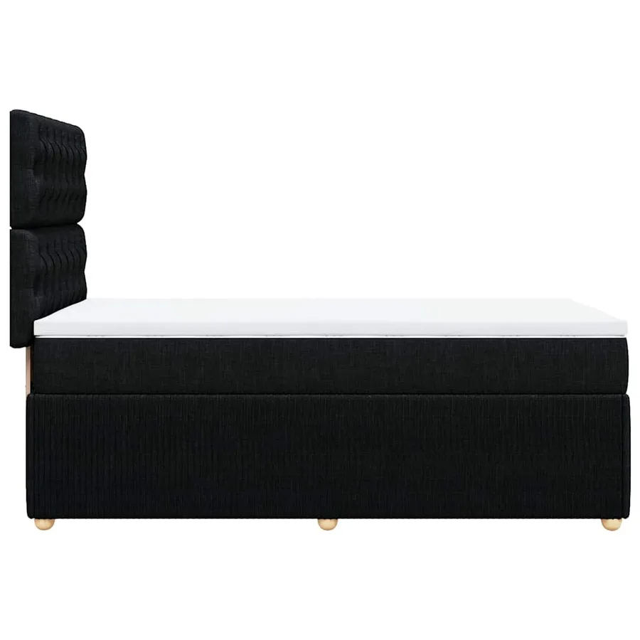 Sommier à lattes de lit avec matelas Noir 100x200 cm Tissu - 7