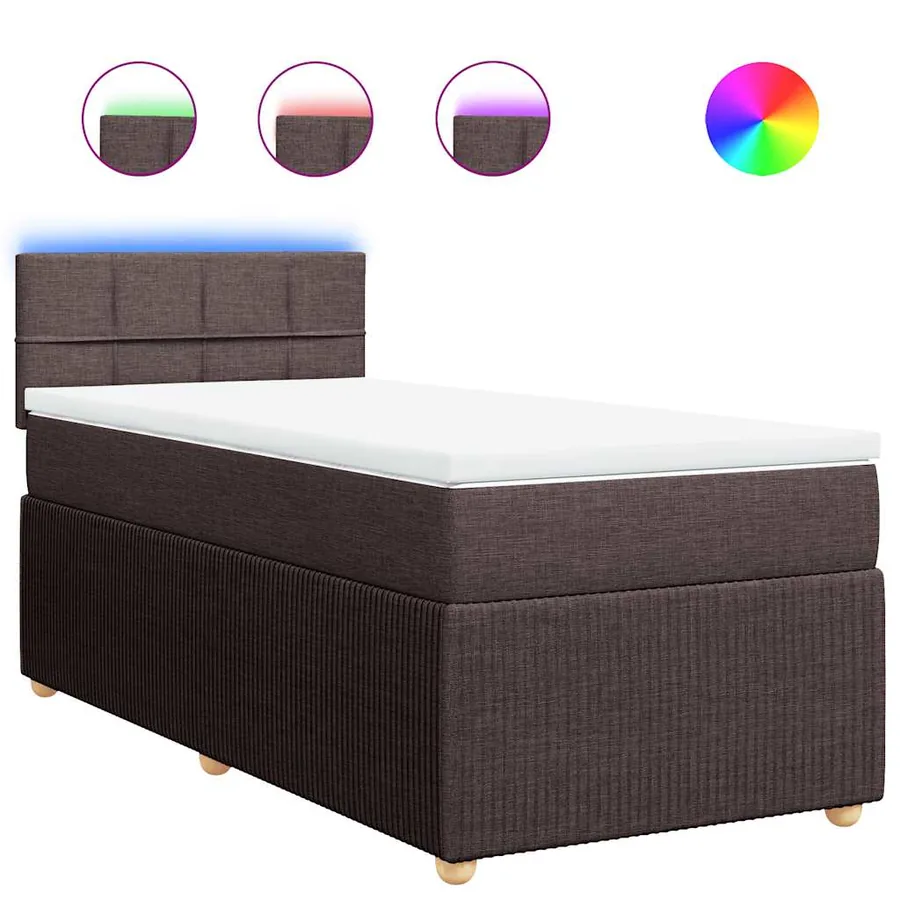 Sommier à lattes de lit avec matelas Marron foncé 100x200 cm - 2