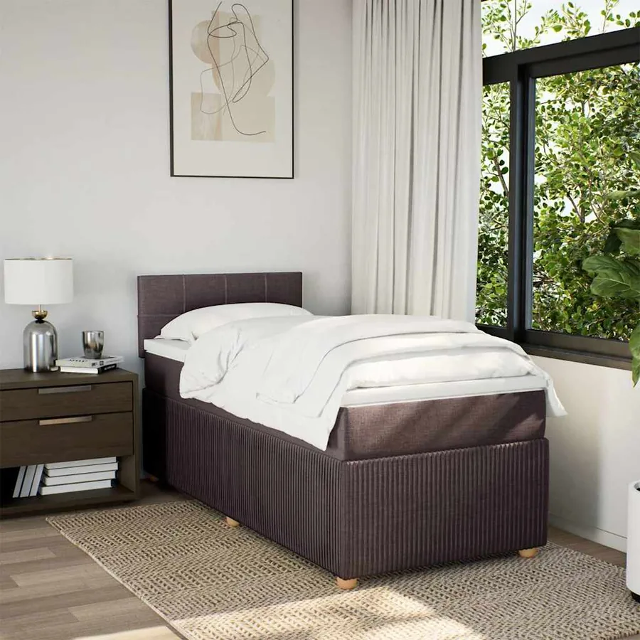 Sommier à lattes de lit avec matelas Marron foncé 100x200 cm - 4