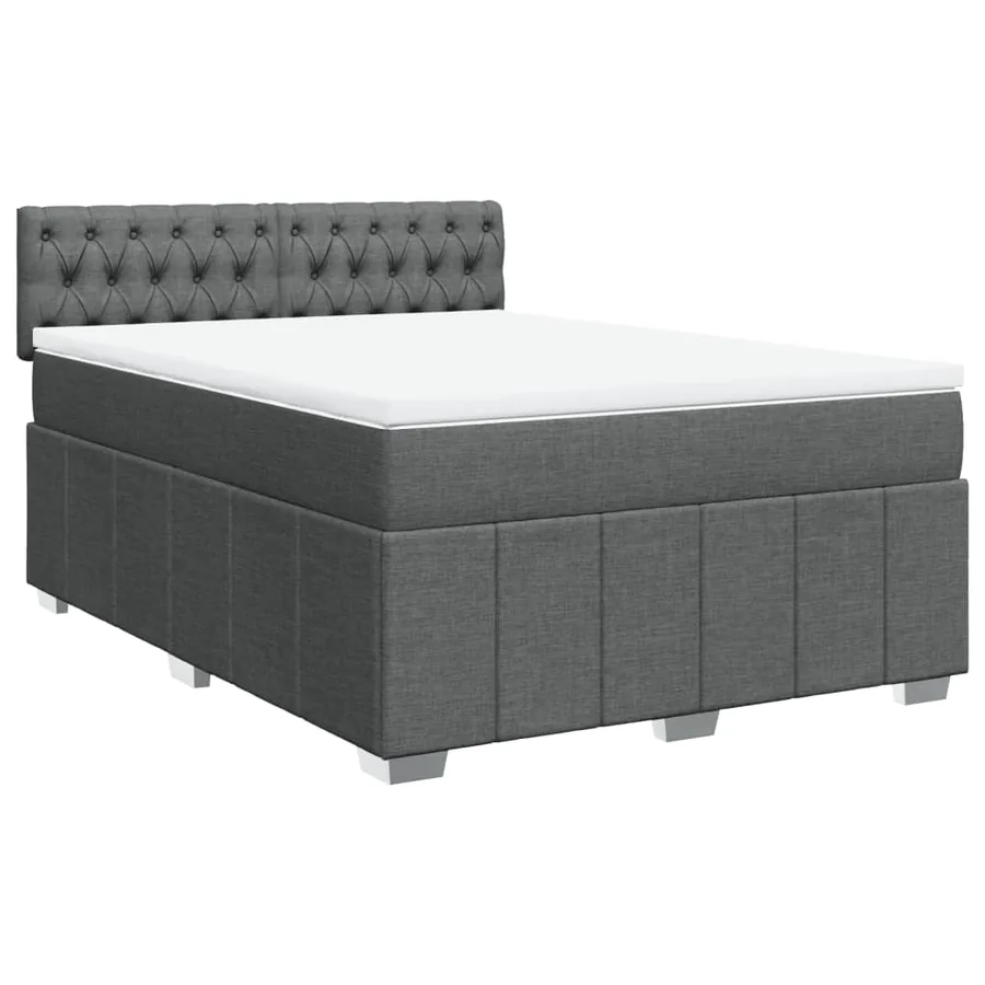 Sommier à lattes de lit avec matelas Gris foncé 160x200cm Tissu - 2