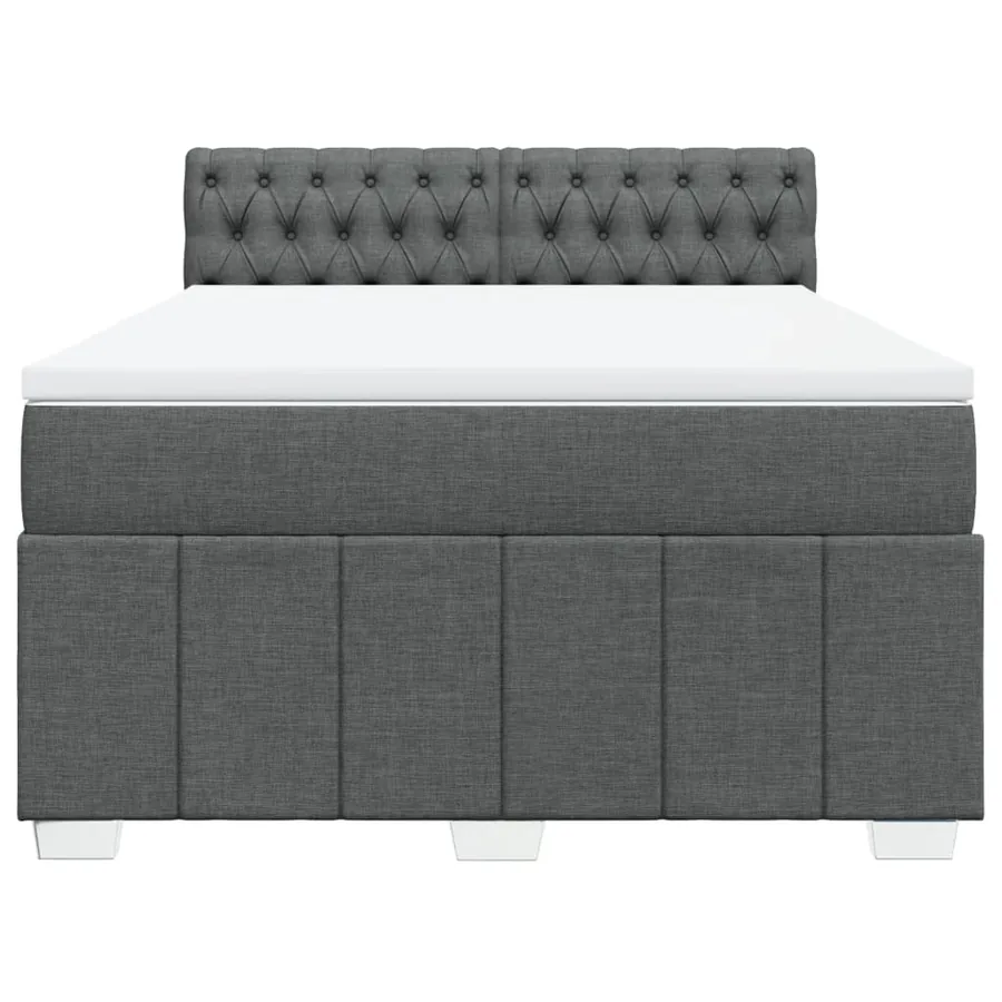 Sommier à lattes de lit avec matelas Gris foncé 160x200cm Tissu - 4