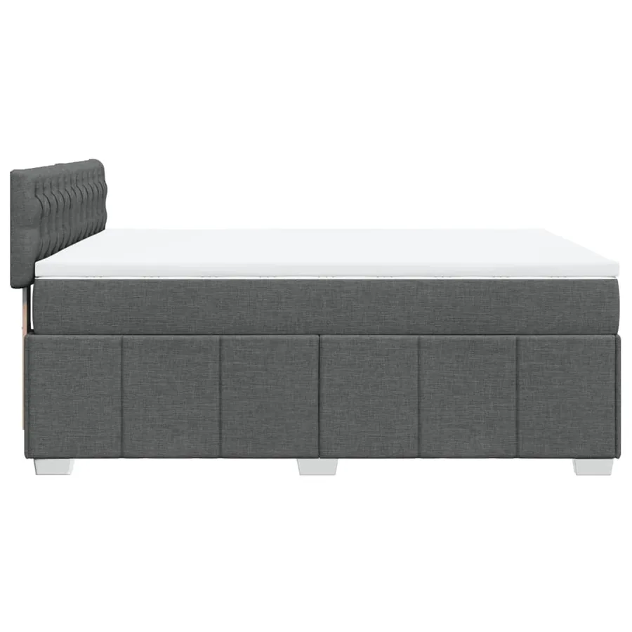 Sommier à lattes de lit avec matelas Gris foncé 160x200cm Tissu - 5