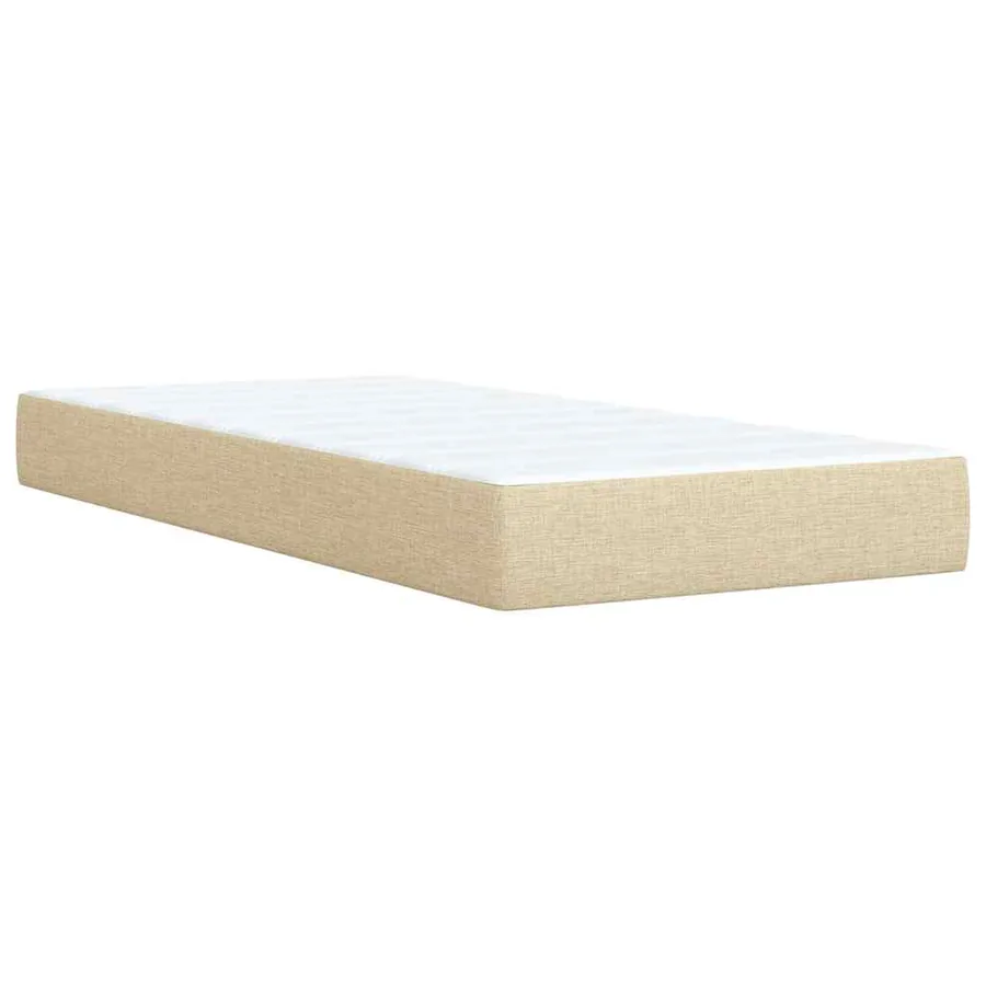 Sommier à lattes de lit avec matelas Crème 100x200 cm Tissu - 10