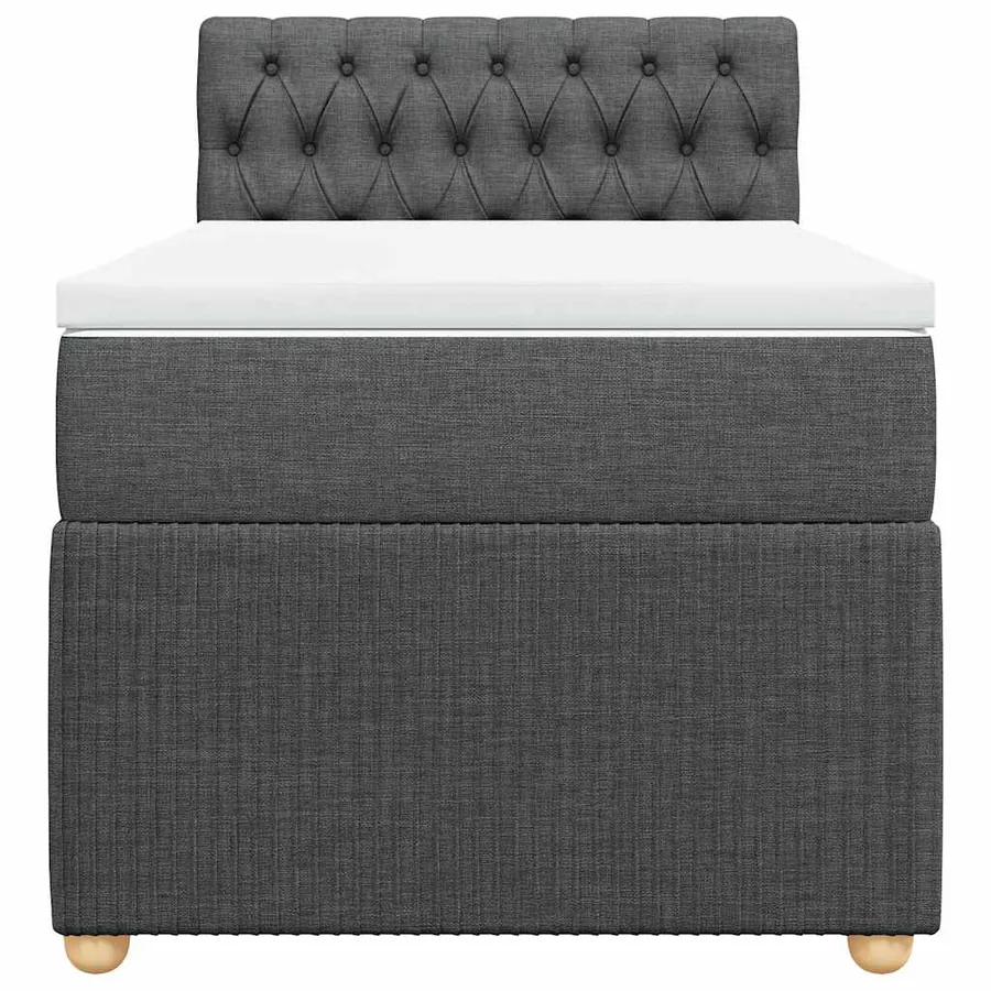 Sommier à lattes de lit avec matelas Gris foncé 90x200 cm Tissu - 6