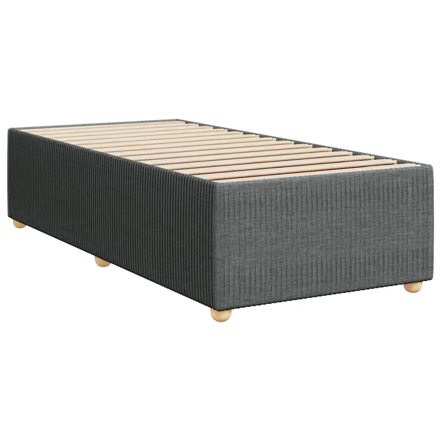 Sommier à lattes de lit avec matelas Gris foncé 90x200 cm Tissu - 9